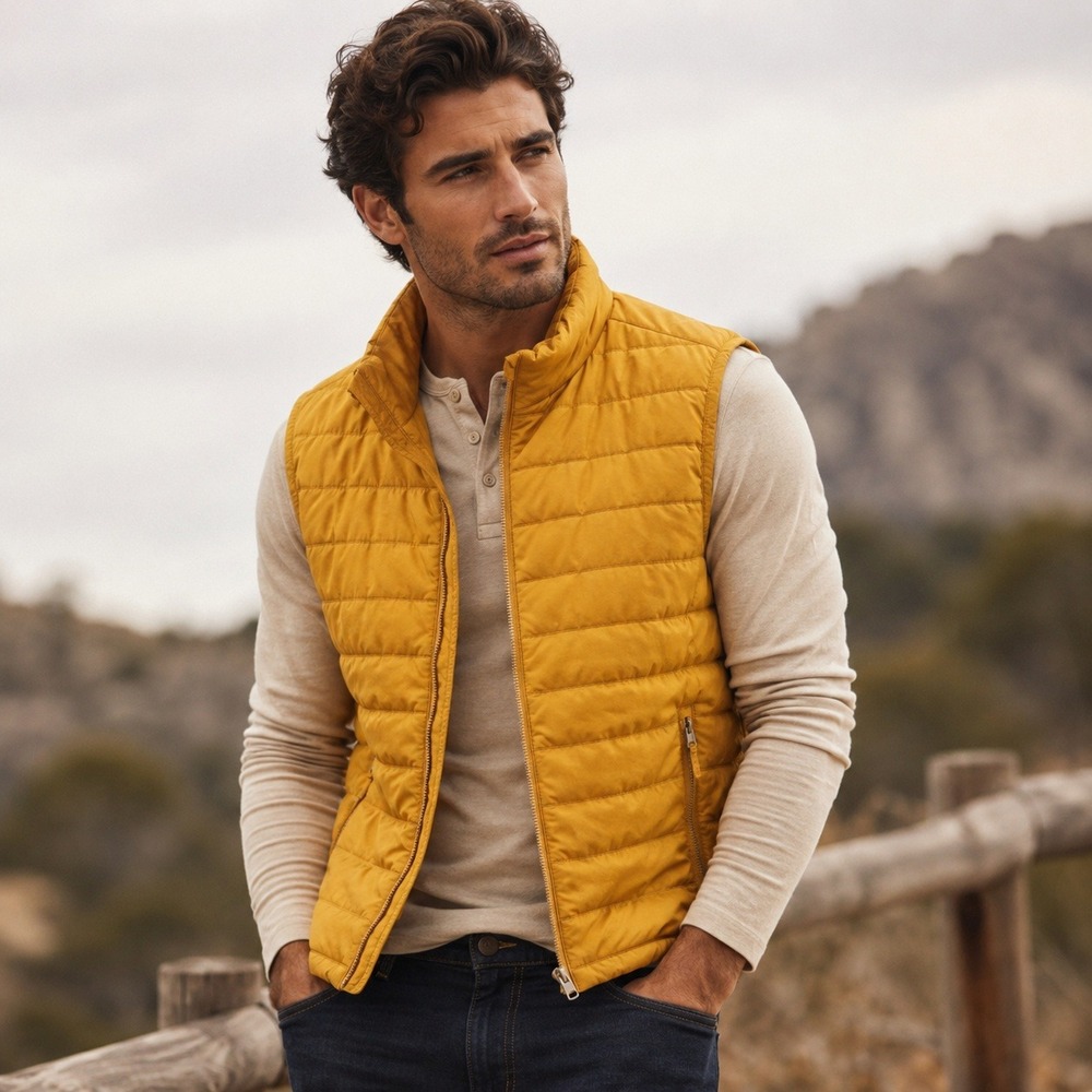 Sonoma Mens Gold Mustard Outdoor Insulated Vest SZ L | Outdoor, Gorpcore